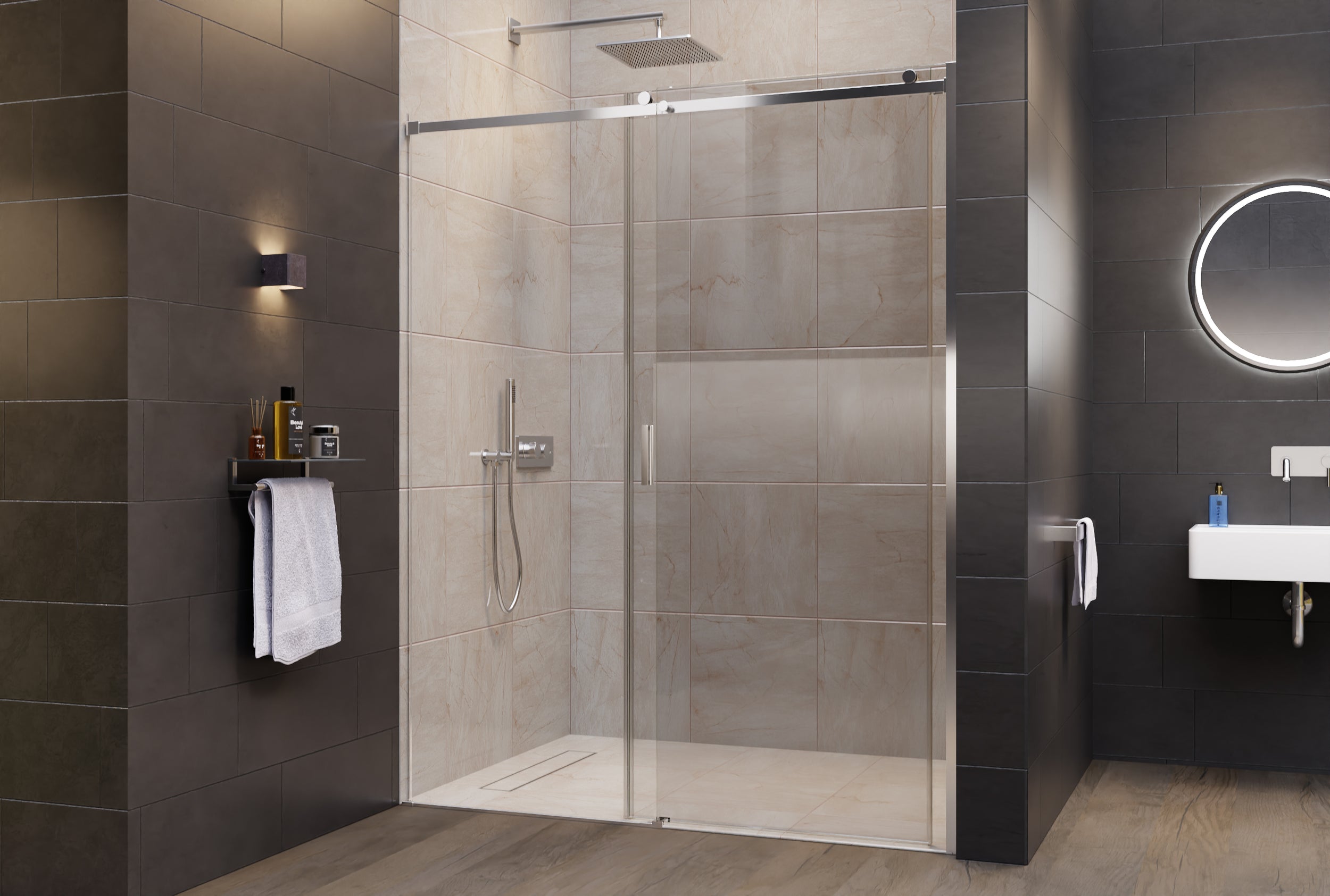 Nis douche met schuifdeur NT806 FLEX - Nano helder glas - glasdikte instelbaar