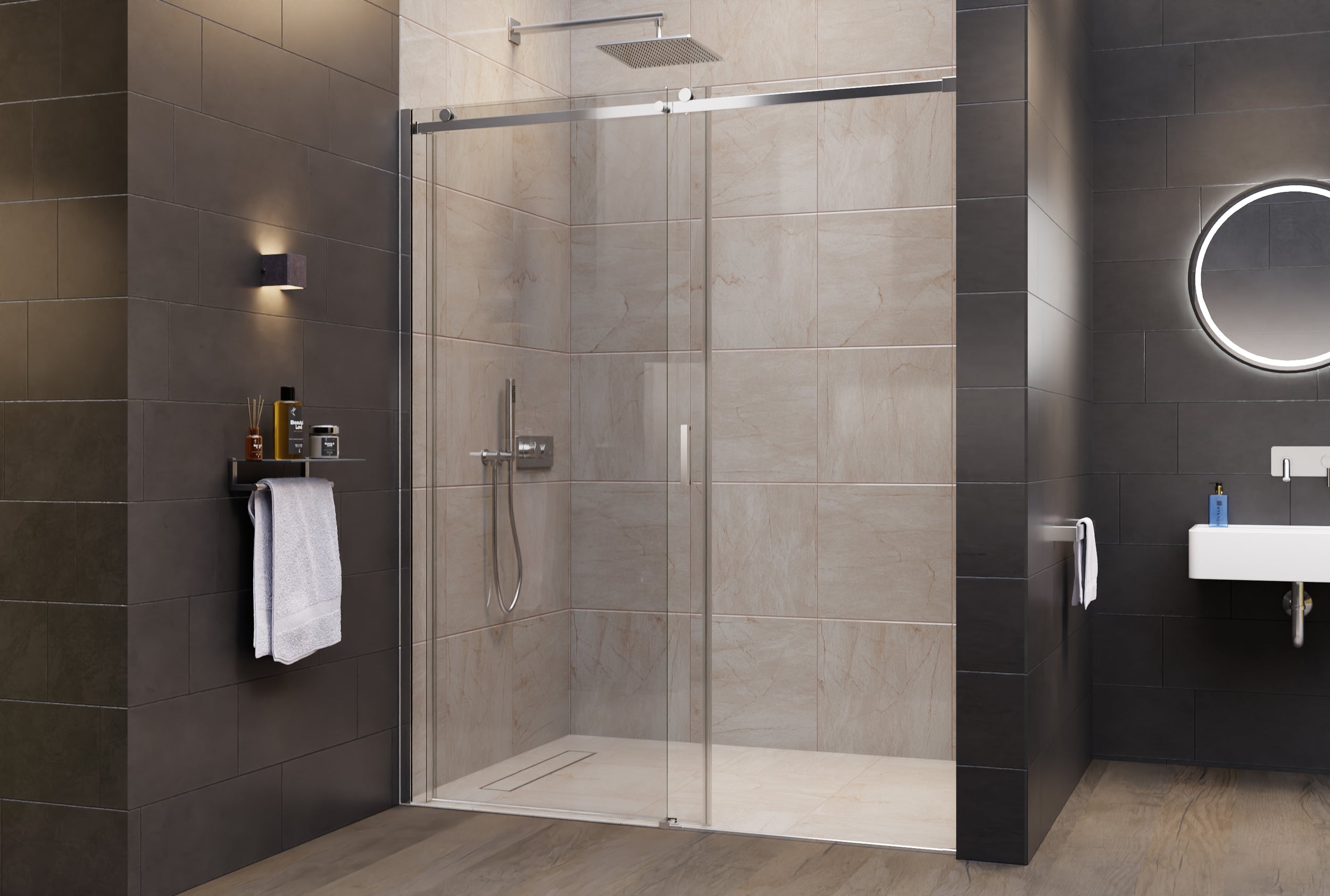 Nis douche met schuifdeur NT806 FLEX - Nano helder glas - glasdikte instelbaar