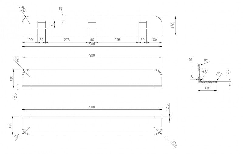 Wandplank badkamer PB4202
