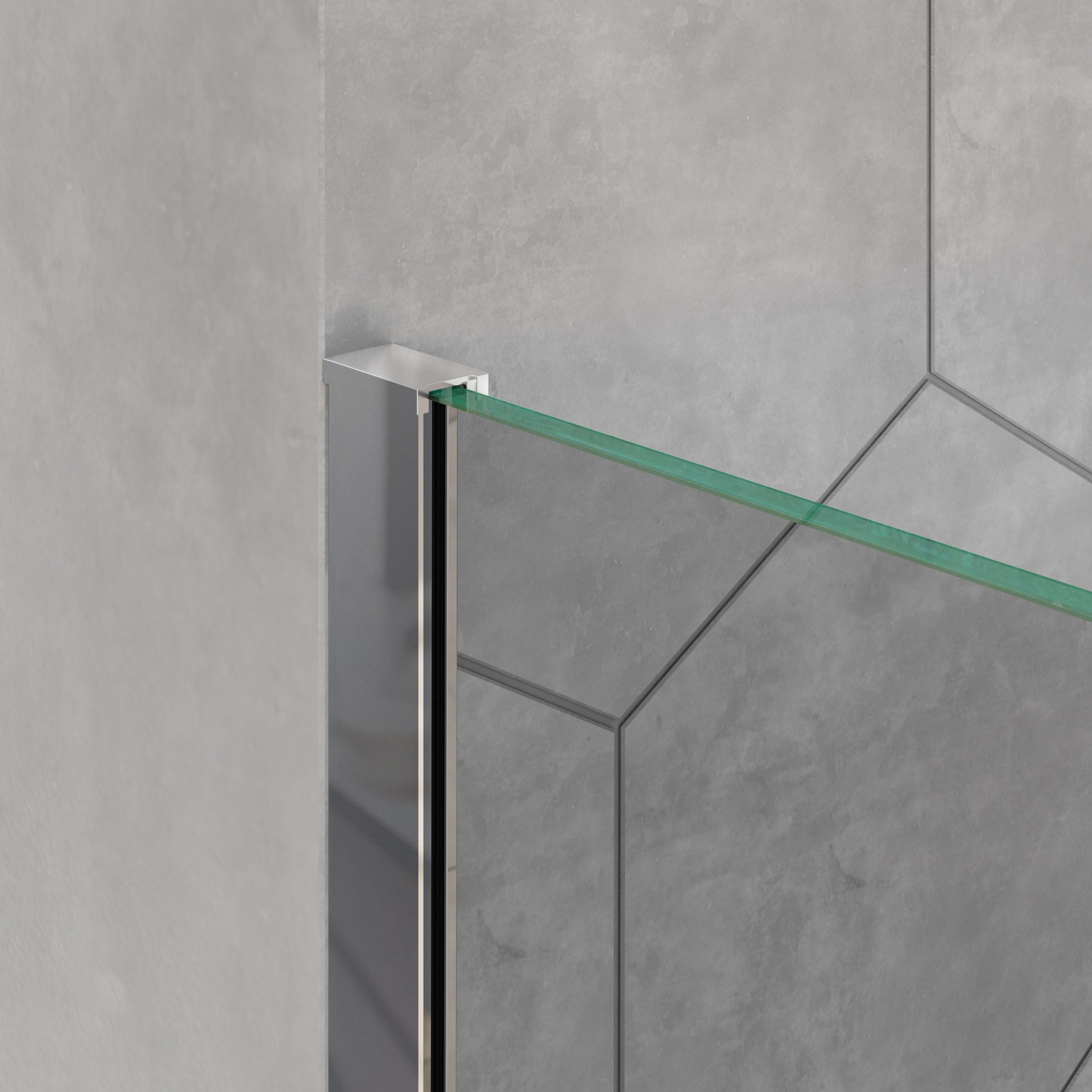 Douchewand Inloop Nano Shower EX101 - Echt glas - Matglazen stroken - 8 mm - Breedte instelbaar