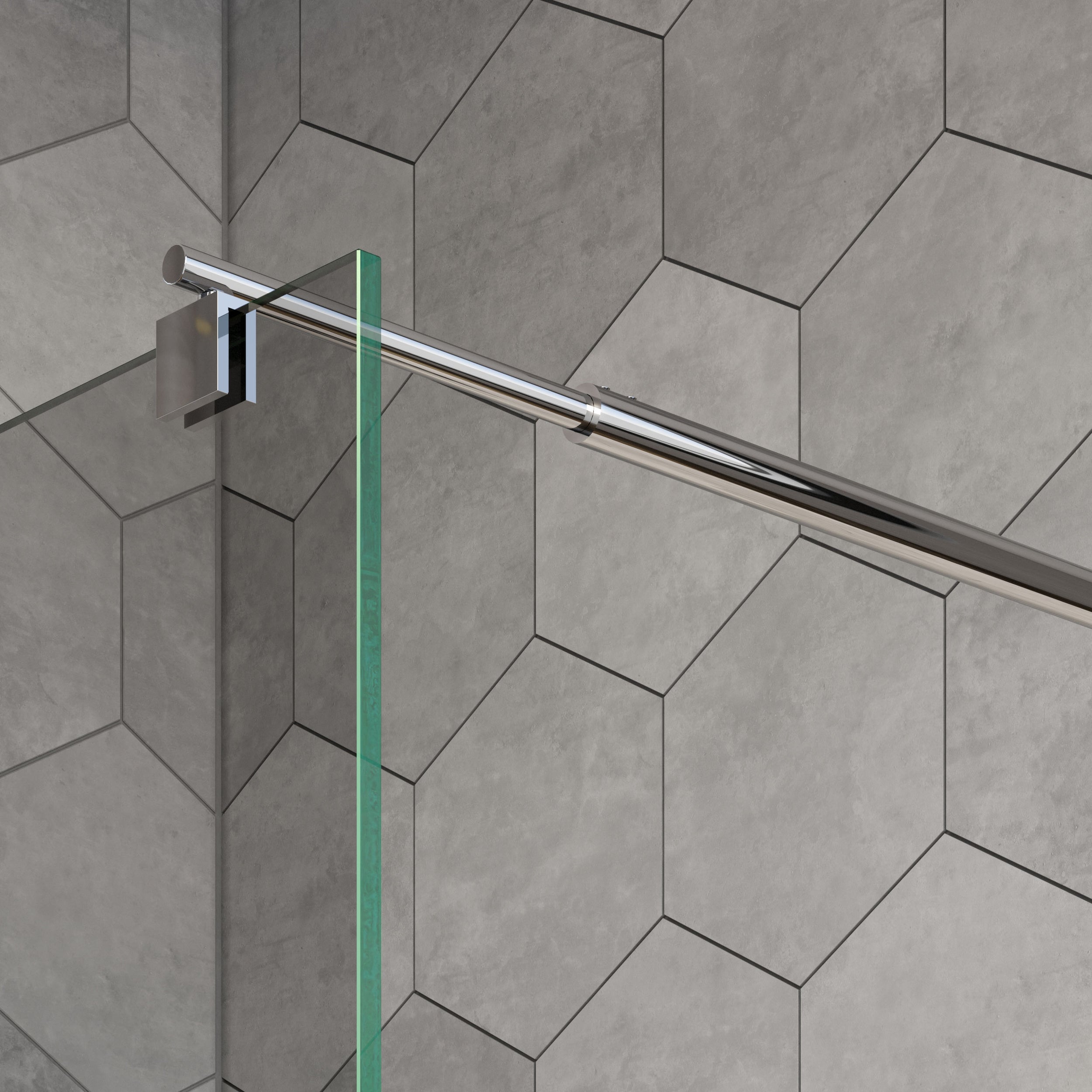 Douchewand Inloop Nano Shower EX101 - Echt glas - Matglazen stroken - 8 mm - Breedte instelbaar