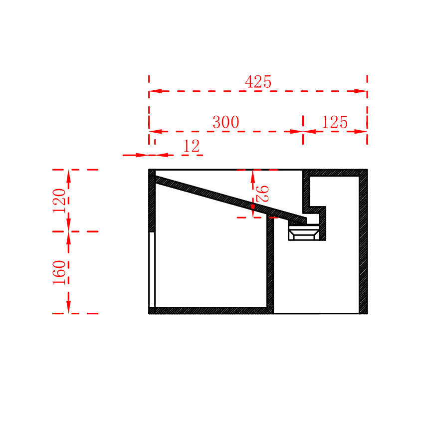 Hoekwastafel in Solid Surface TWG70