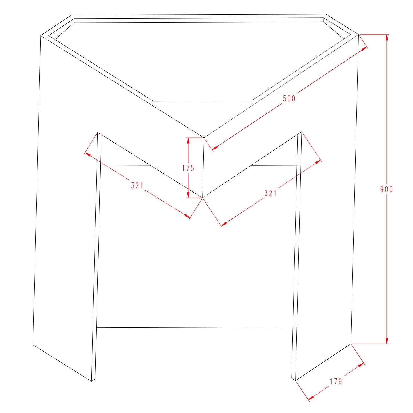 Waskom zuil in Solid Surface TWZ70 - wit mat - 50 x 50 x 90 cm