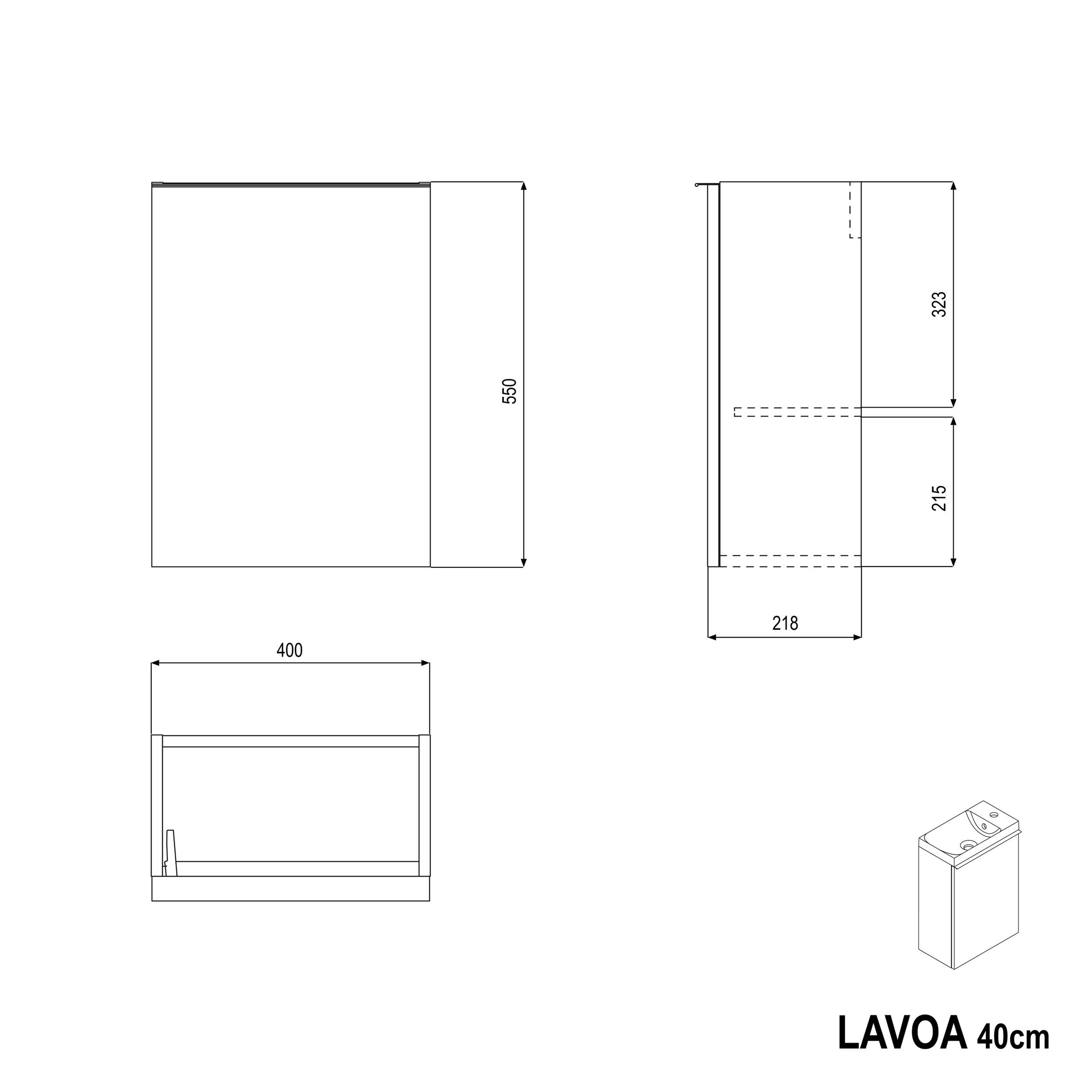 Wastafelkast LAVOA 40 cm
