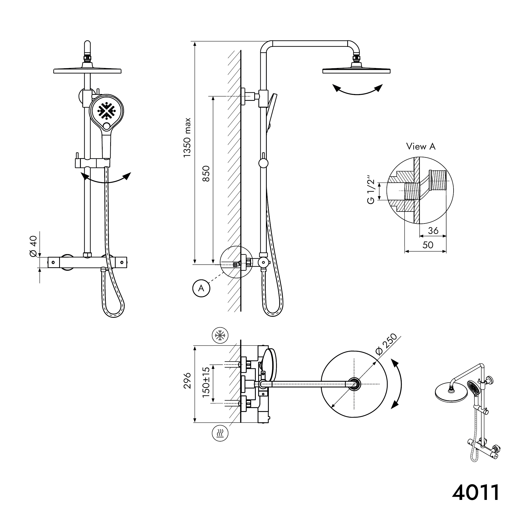 Doucheset Thermostaat 4011 PRO