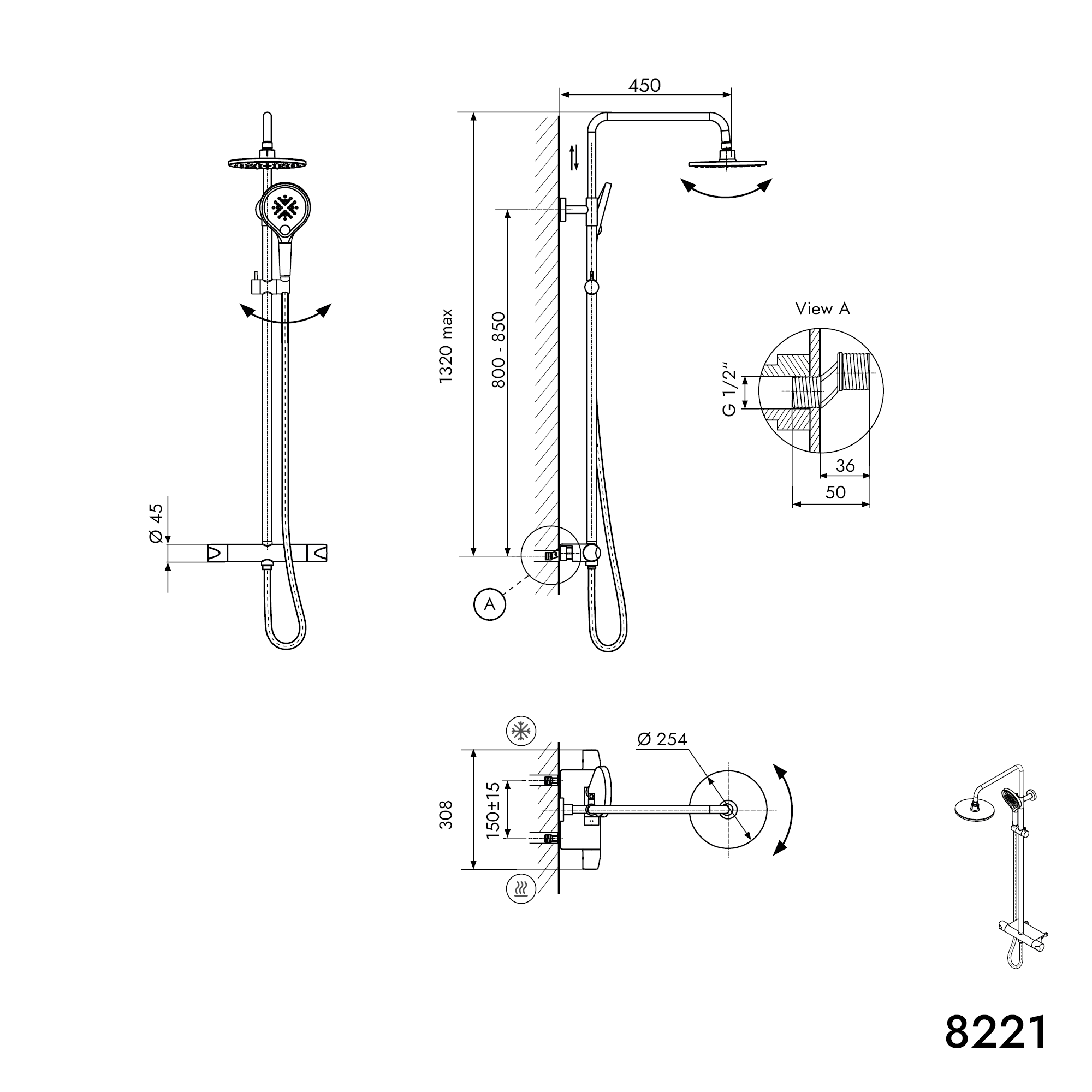 Douchedouche thermostaat 8221 PRO
