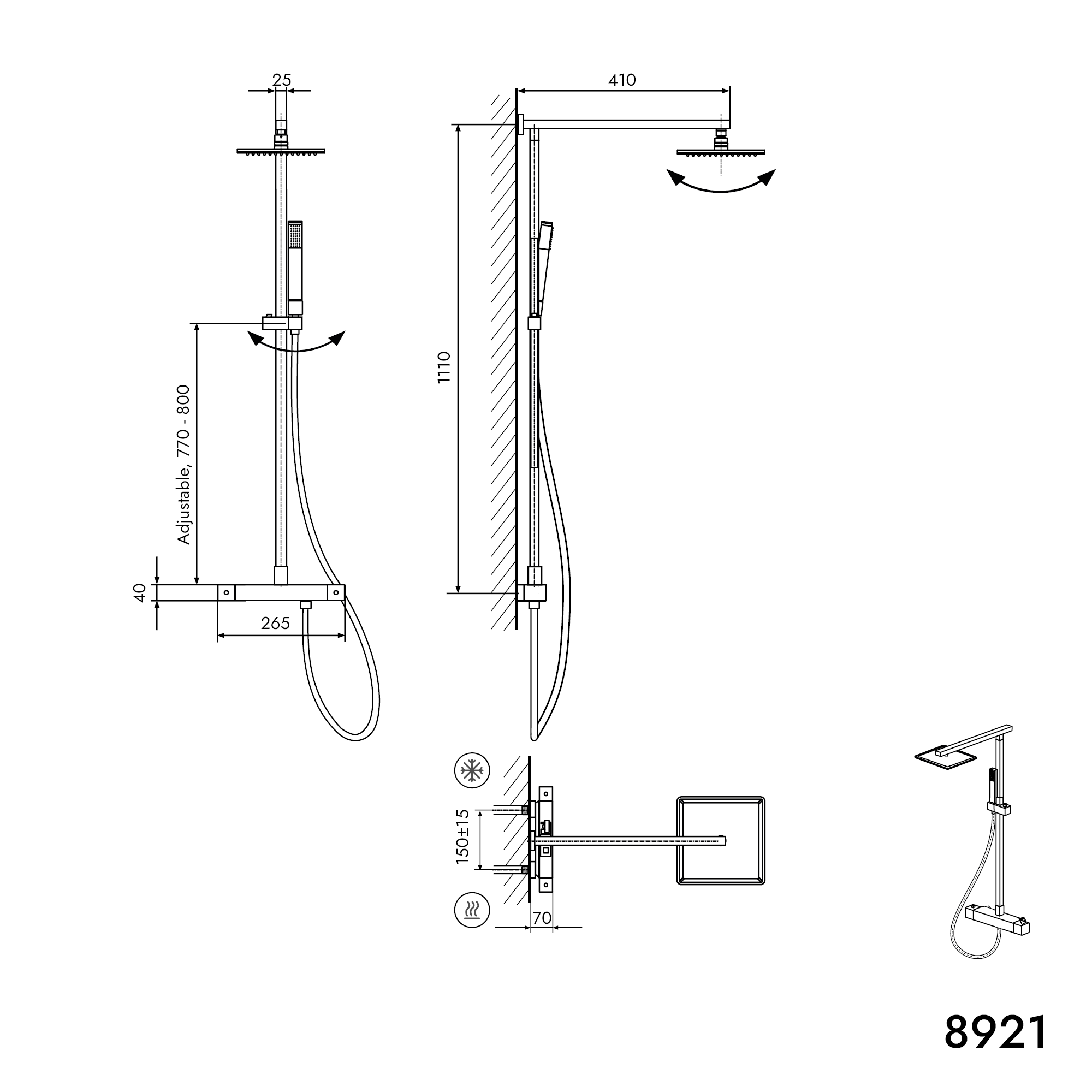 Douchestraal SEDAL-Thermostaat 8921B Basic