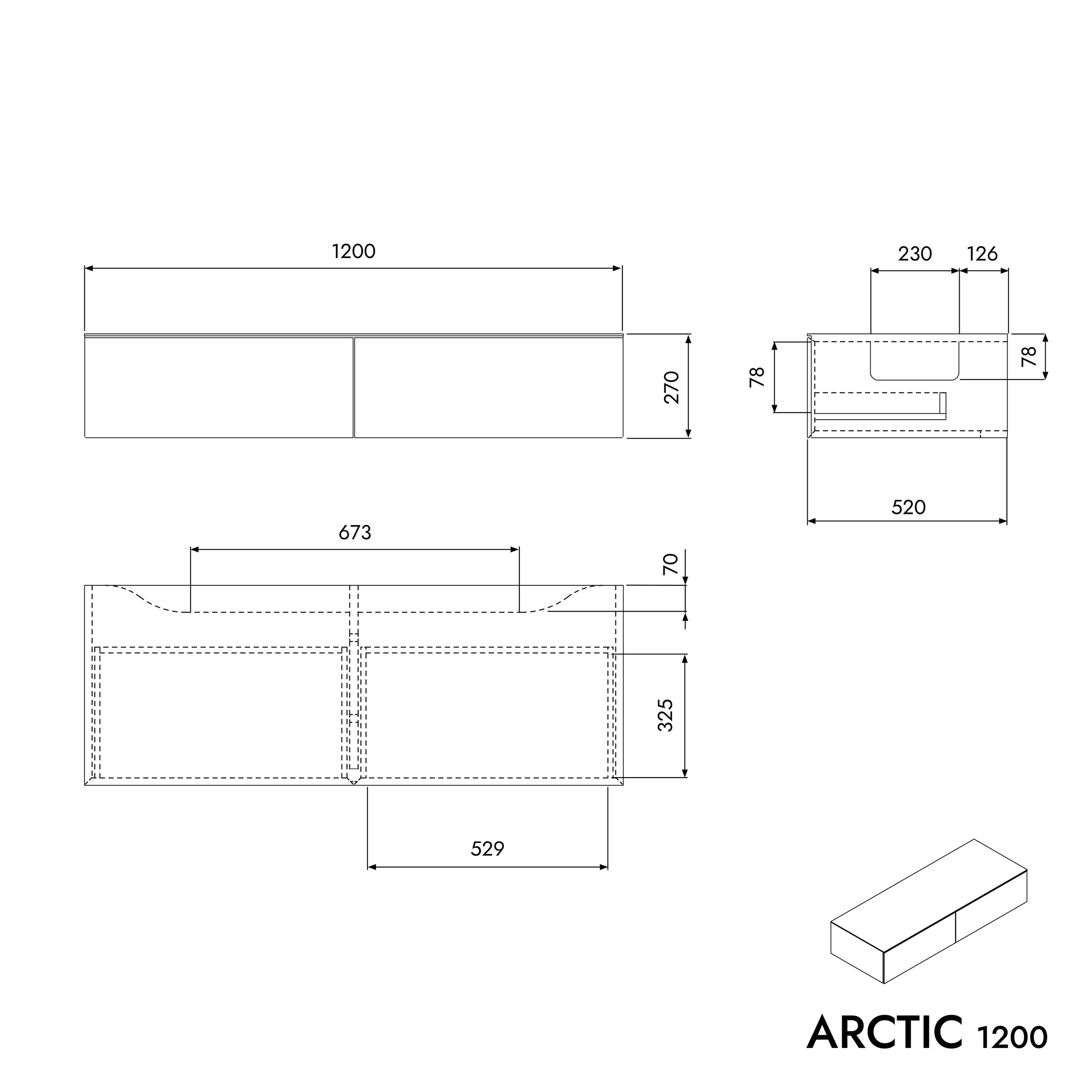 Wastafelonderbouw ARCTIC 1200