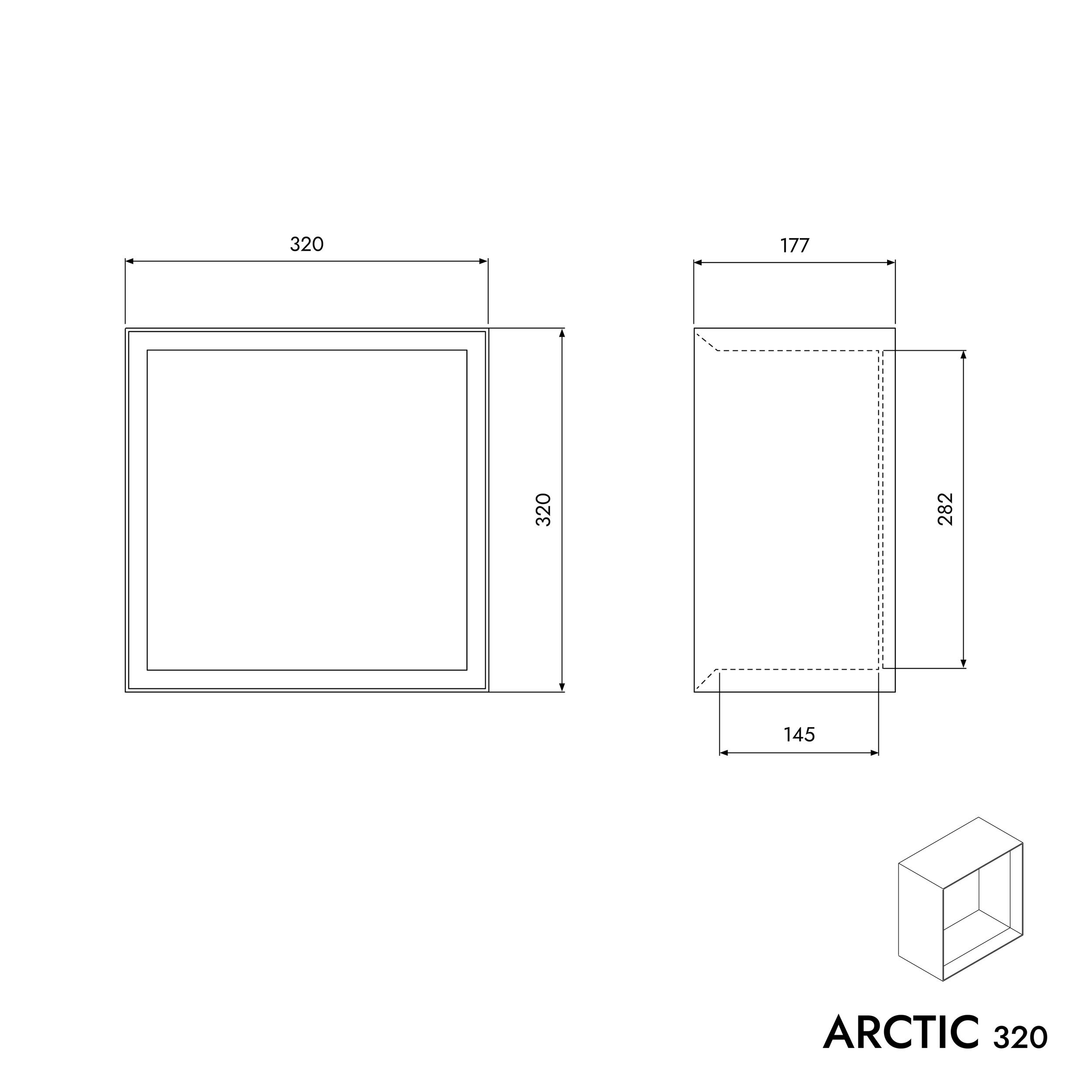 Wandplank ARCTIC 320 - Wit Softtouch