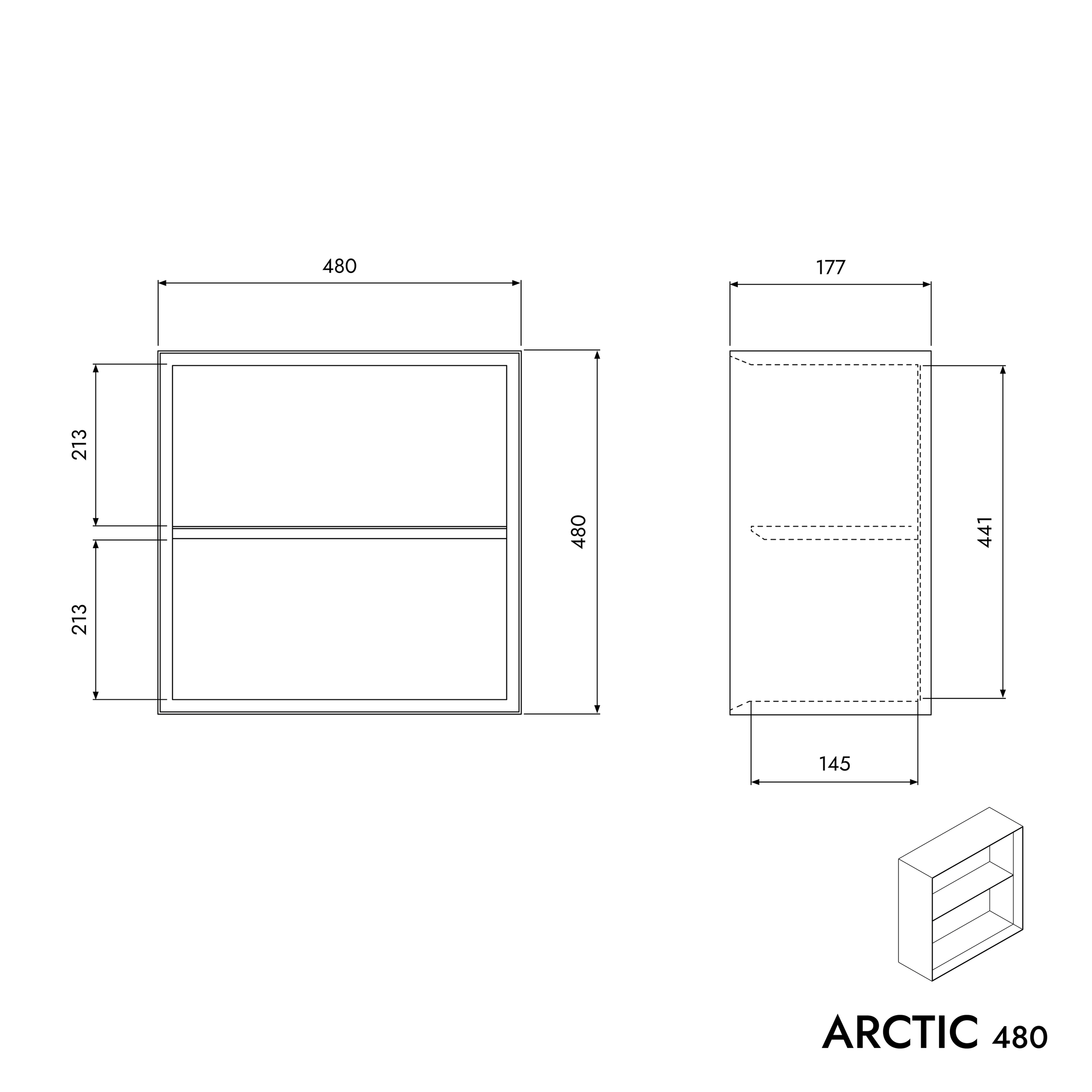 Wandplank ARCTIC 480