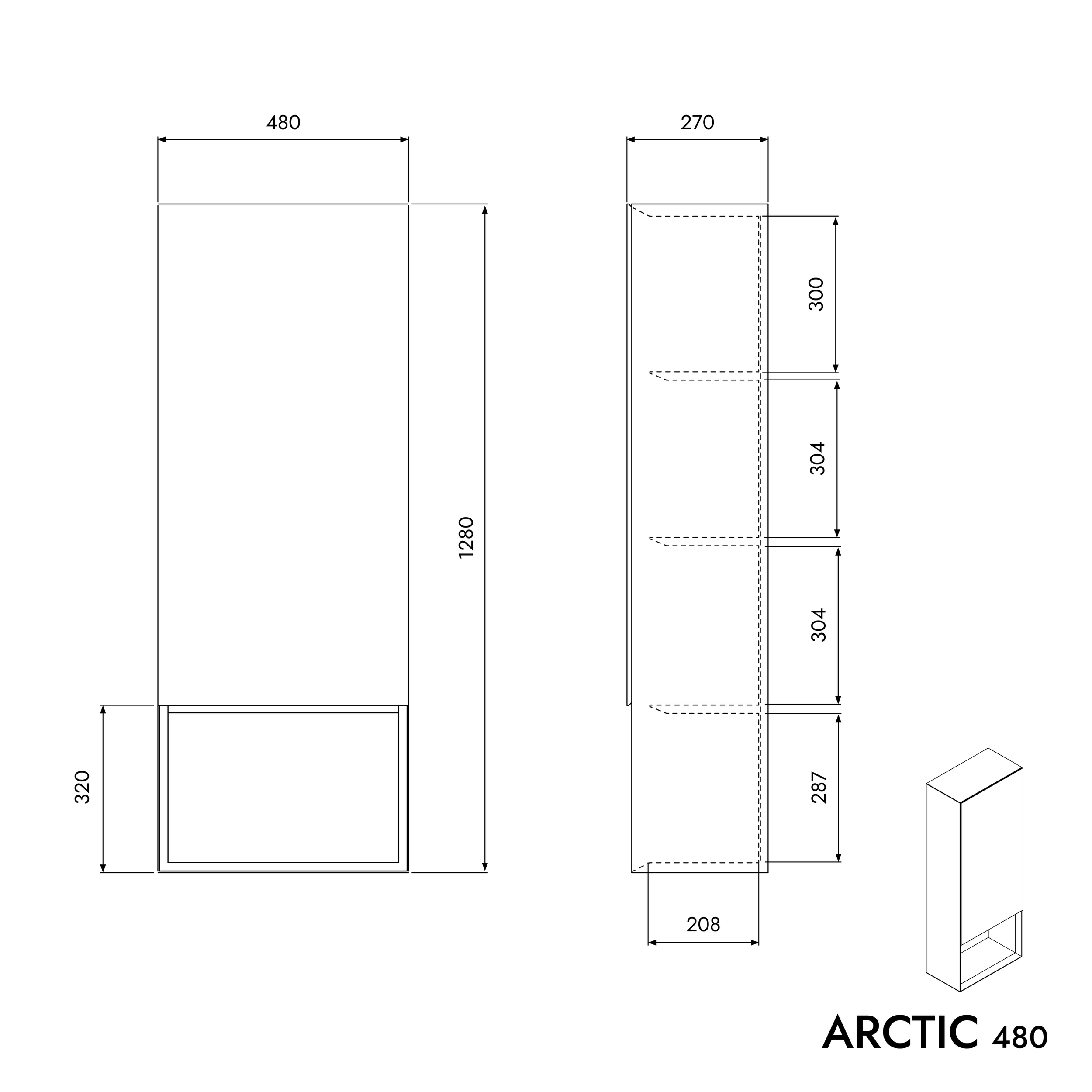 Badkamerkast ARCTIC 480 