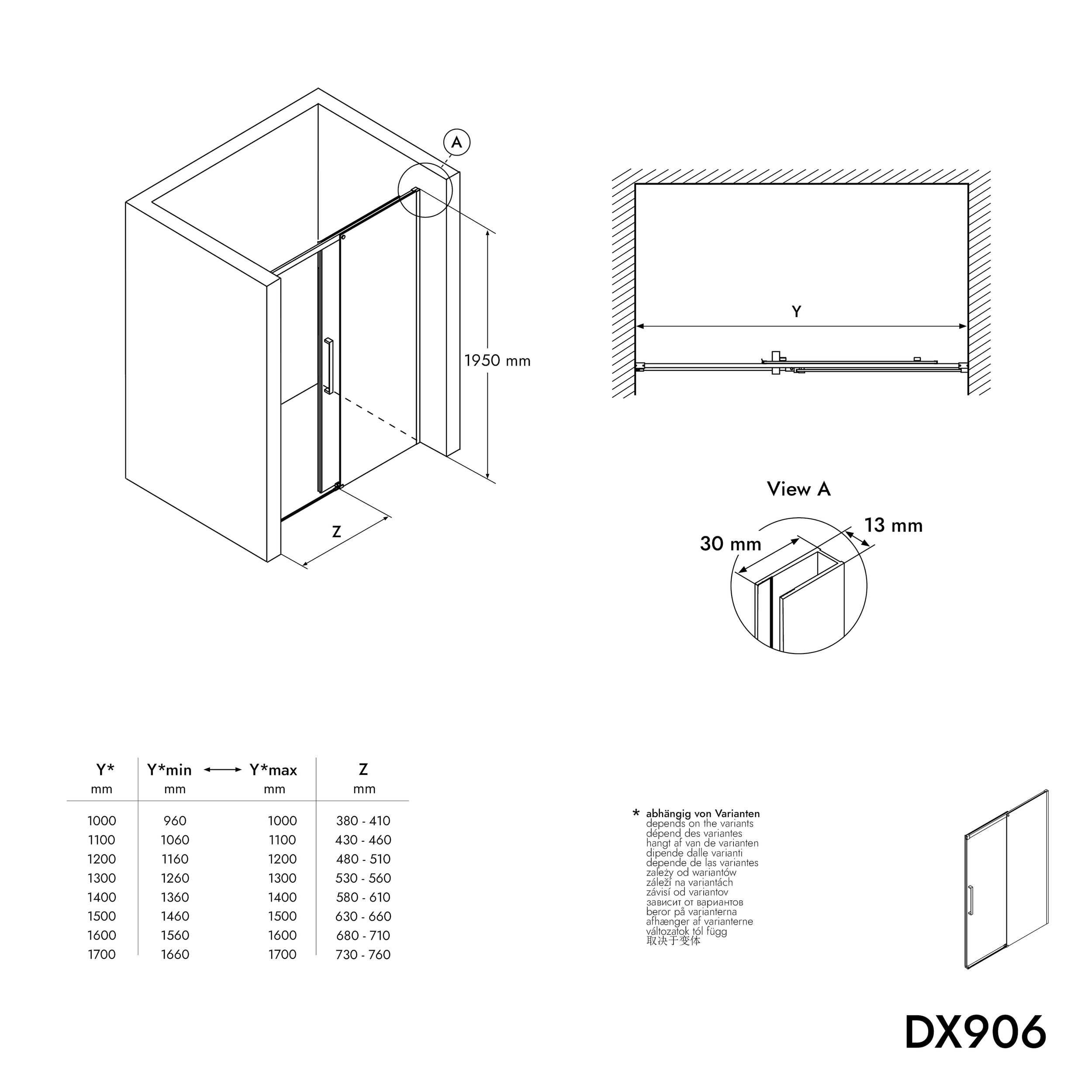 Nisdouche met schuifdeur DX906 FLEX
