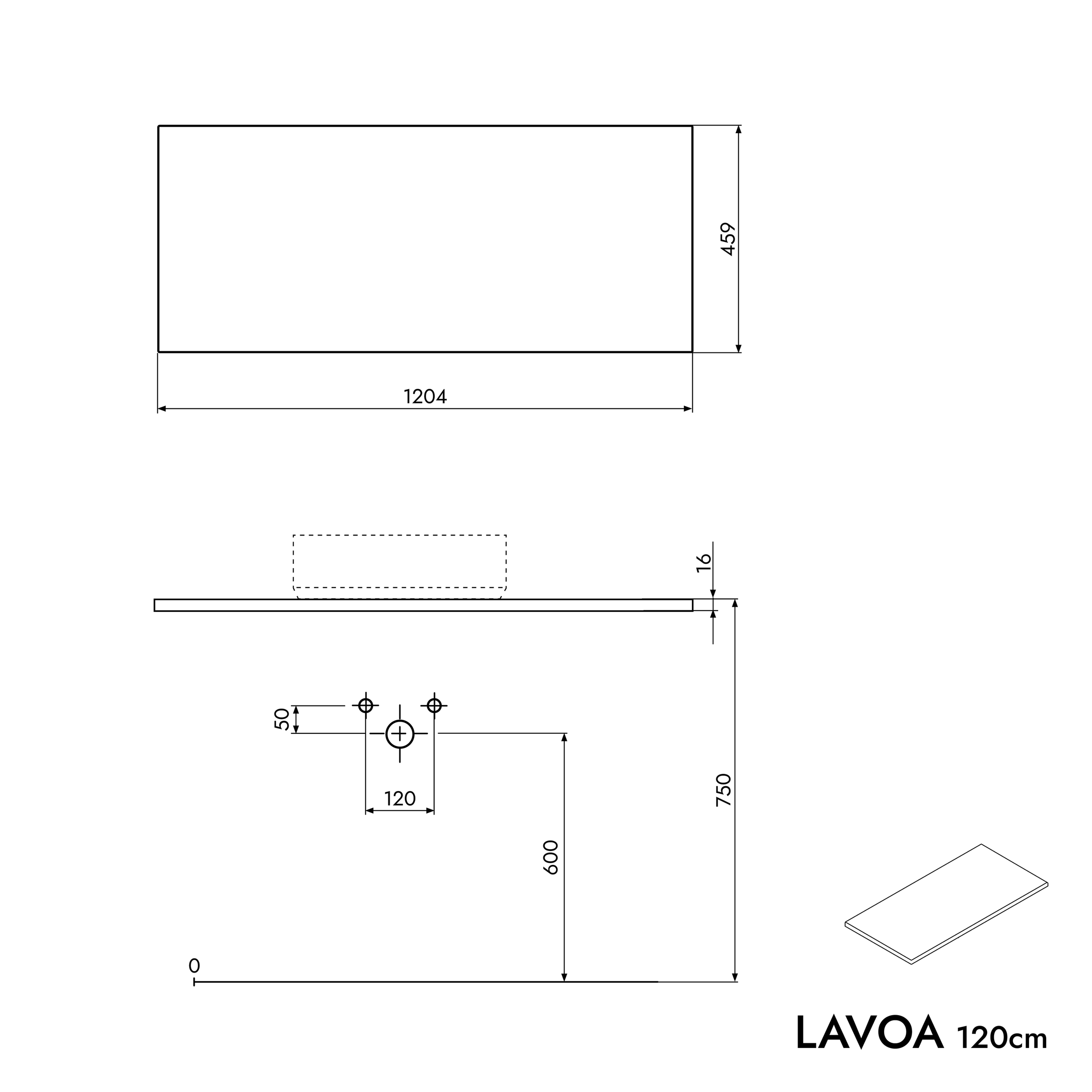 Badkamermeubel badmeubel LAVOA 120 cm