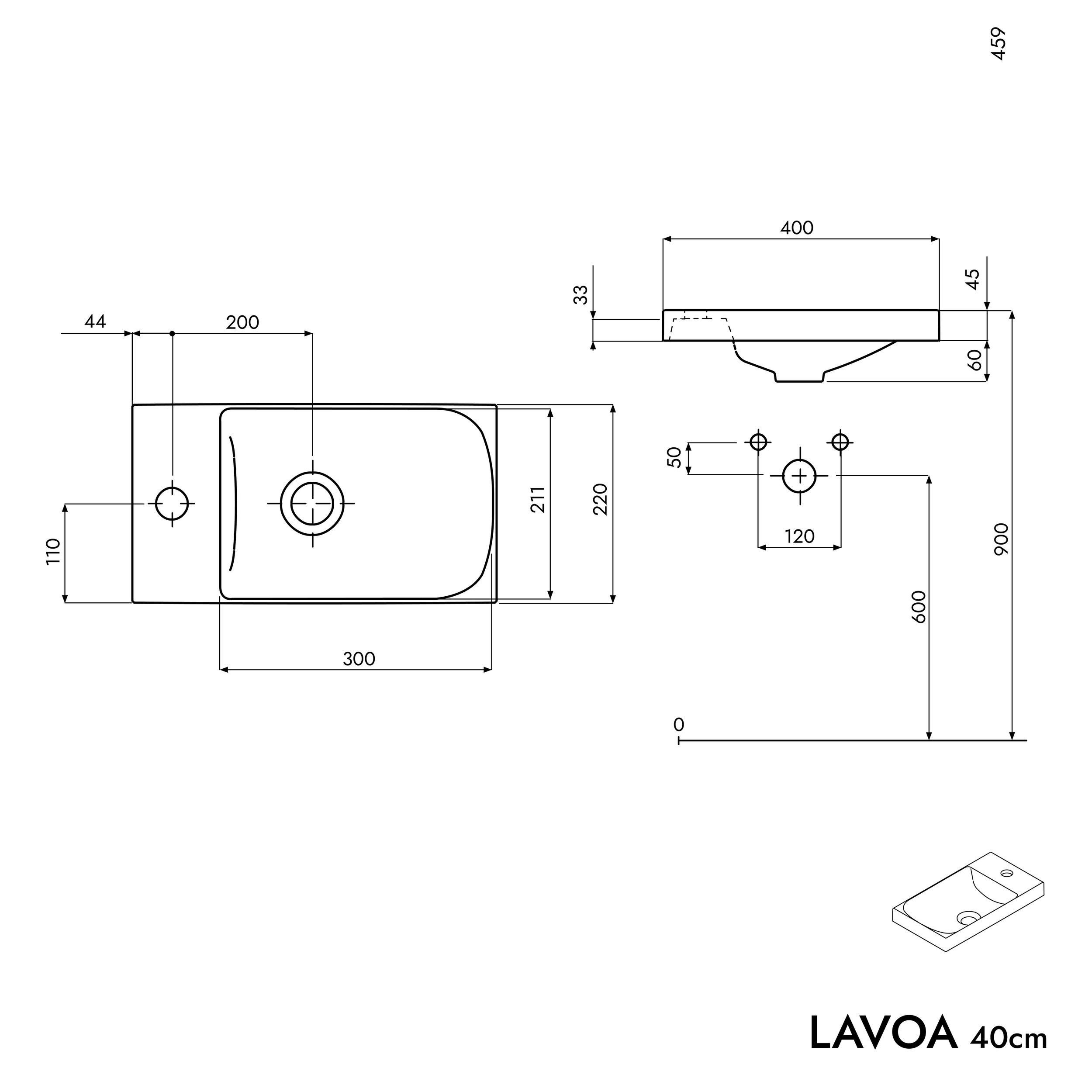 Wastafelkast LAVOA 40 cm