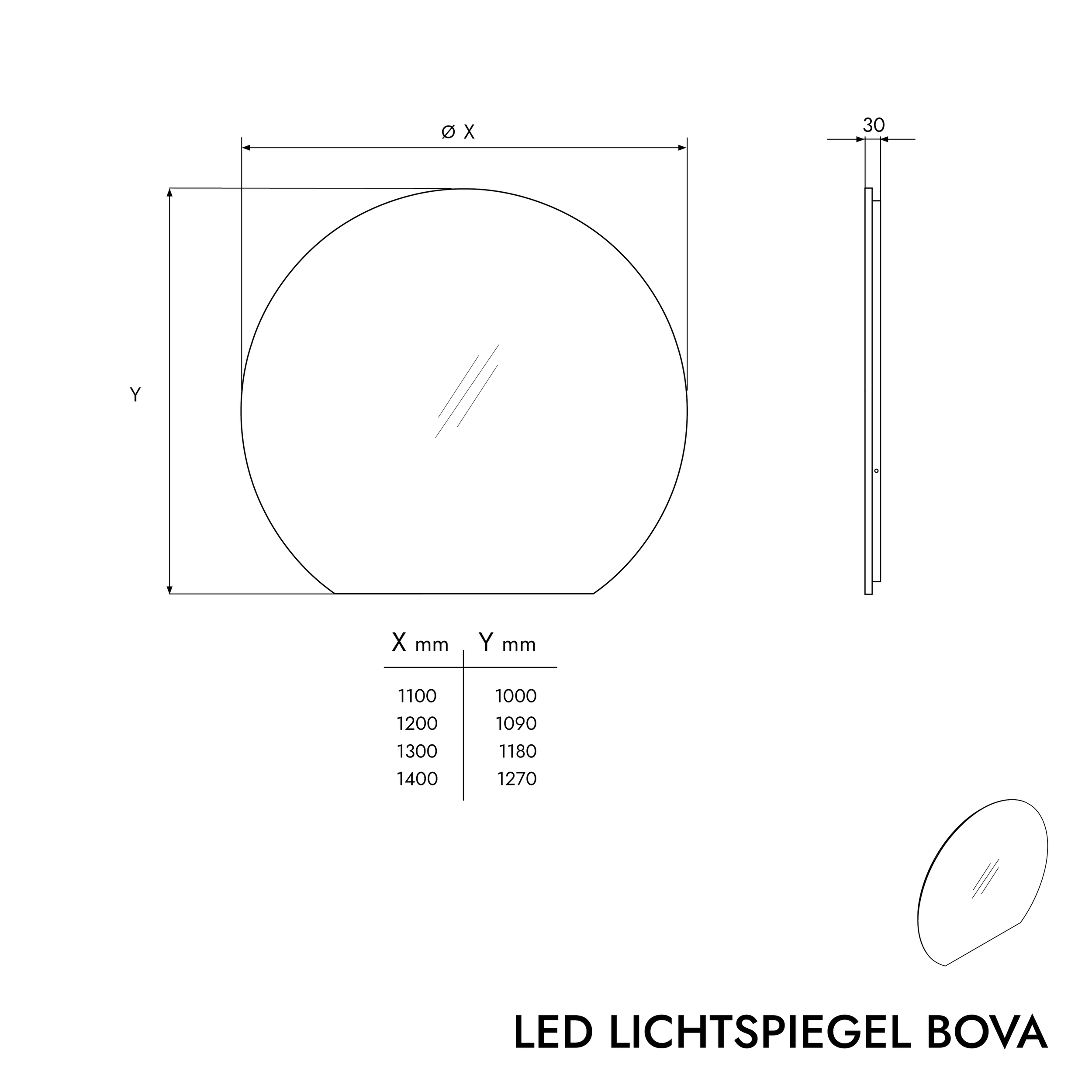 LED-verlichte spiegel BOVA 2.0 rond