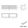 Wastafelkast MAUI 180 cm