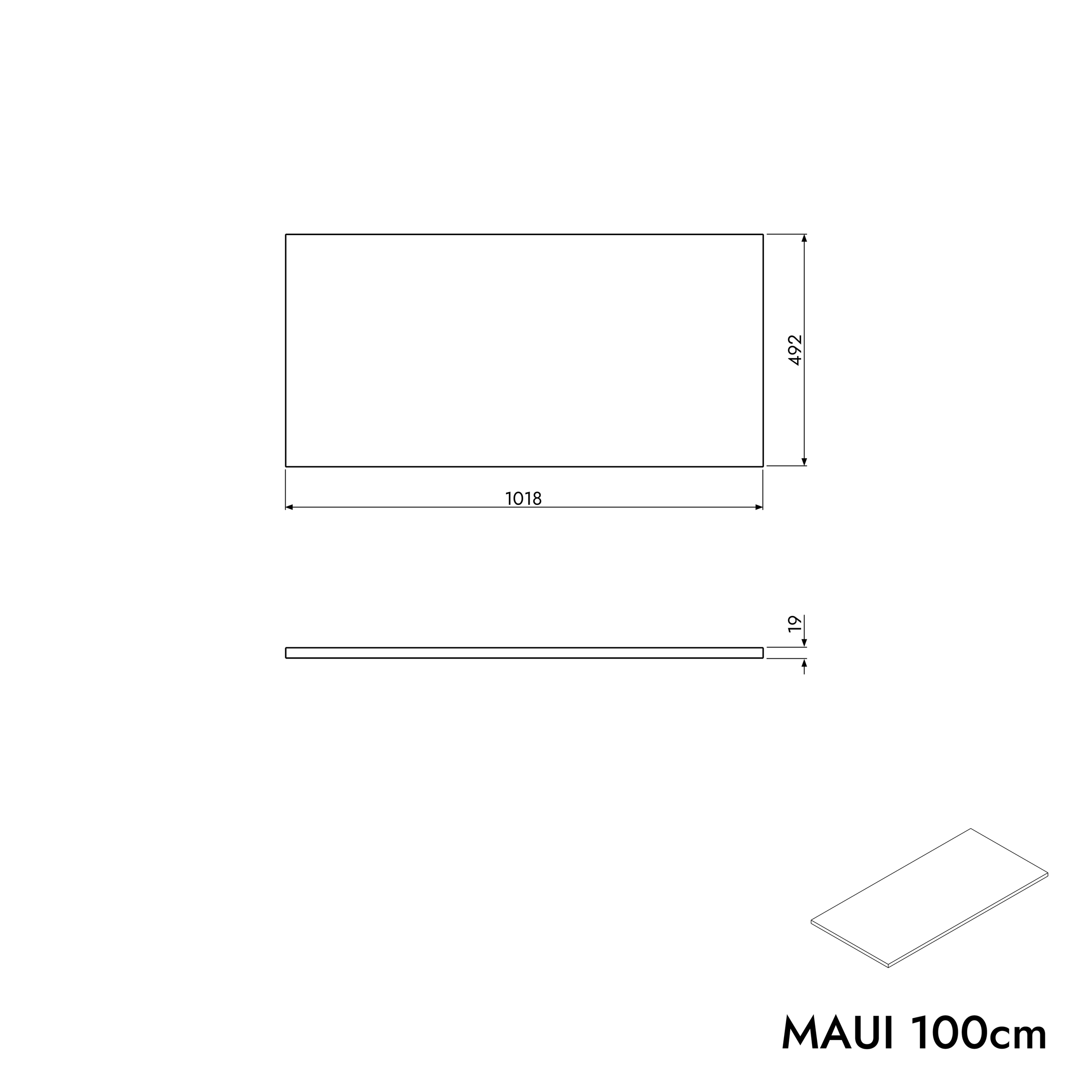 Wastafelonderkast MAUI 100 cm