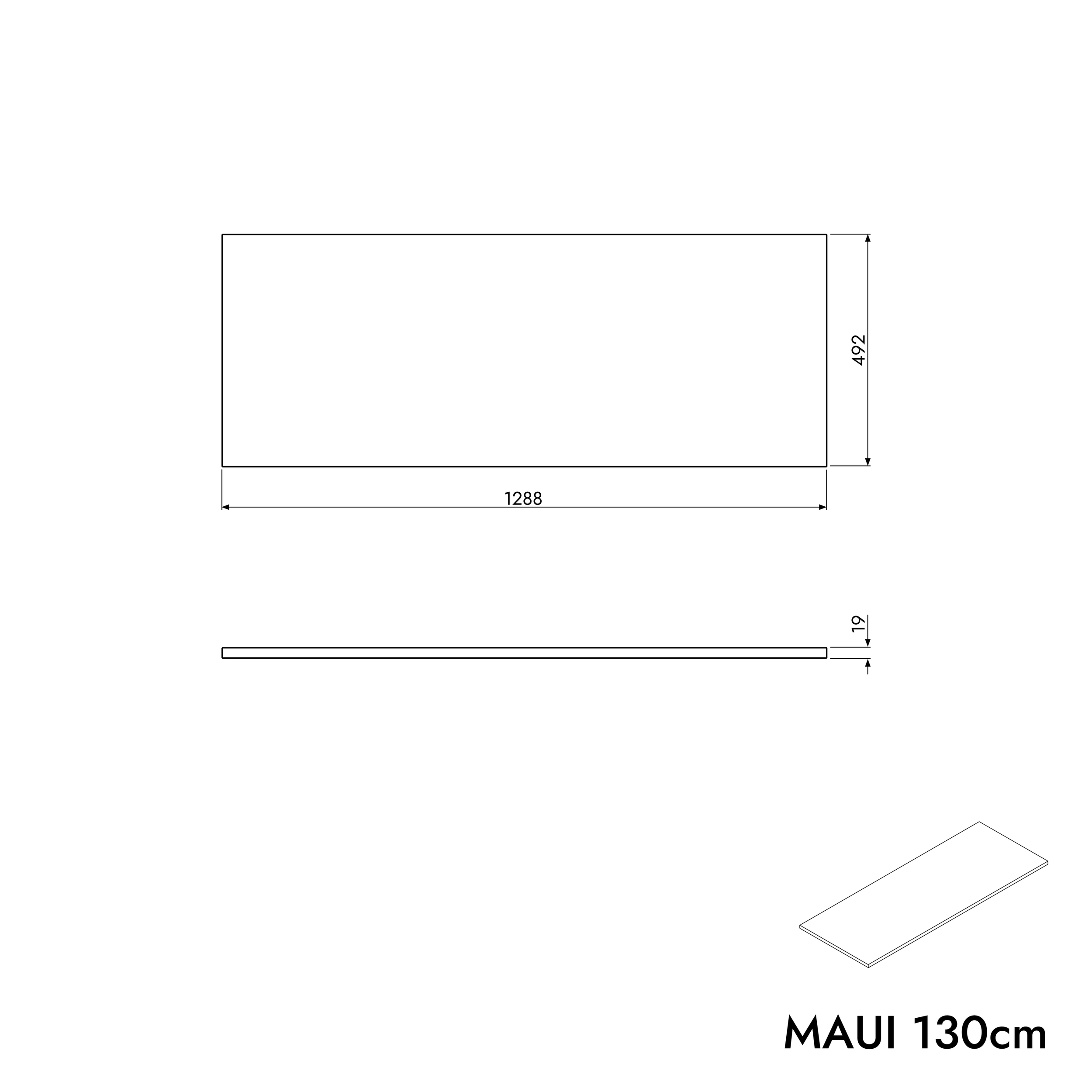 Wastafelonderkast MAUI 130 cm