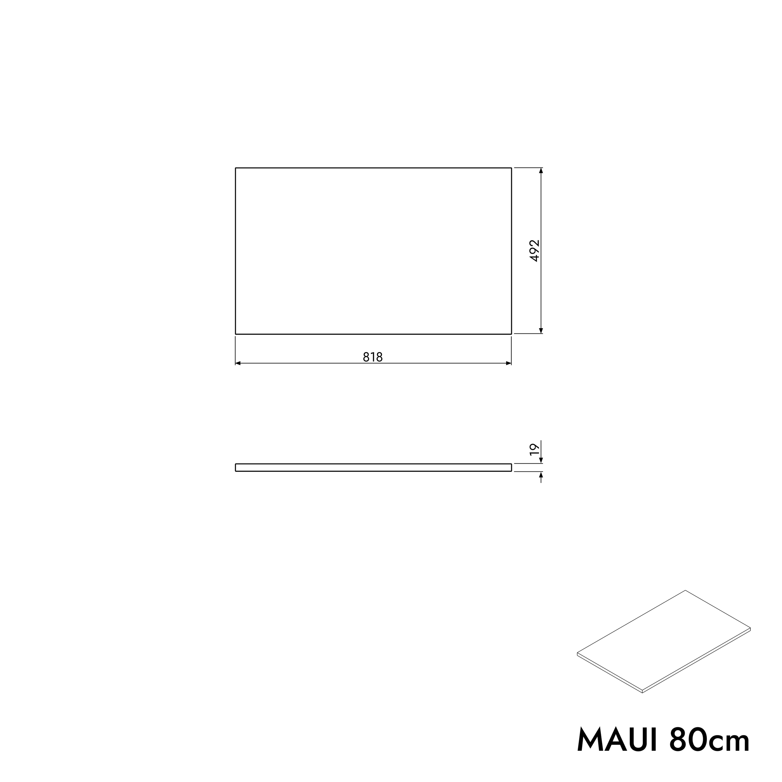 Wastafelonderkast MAUI 80 cm