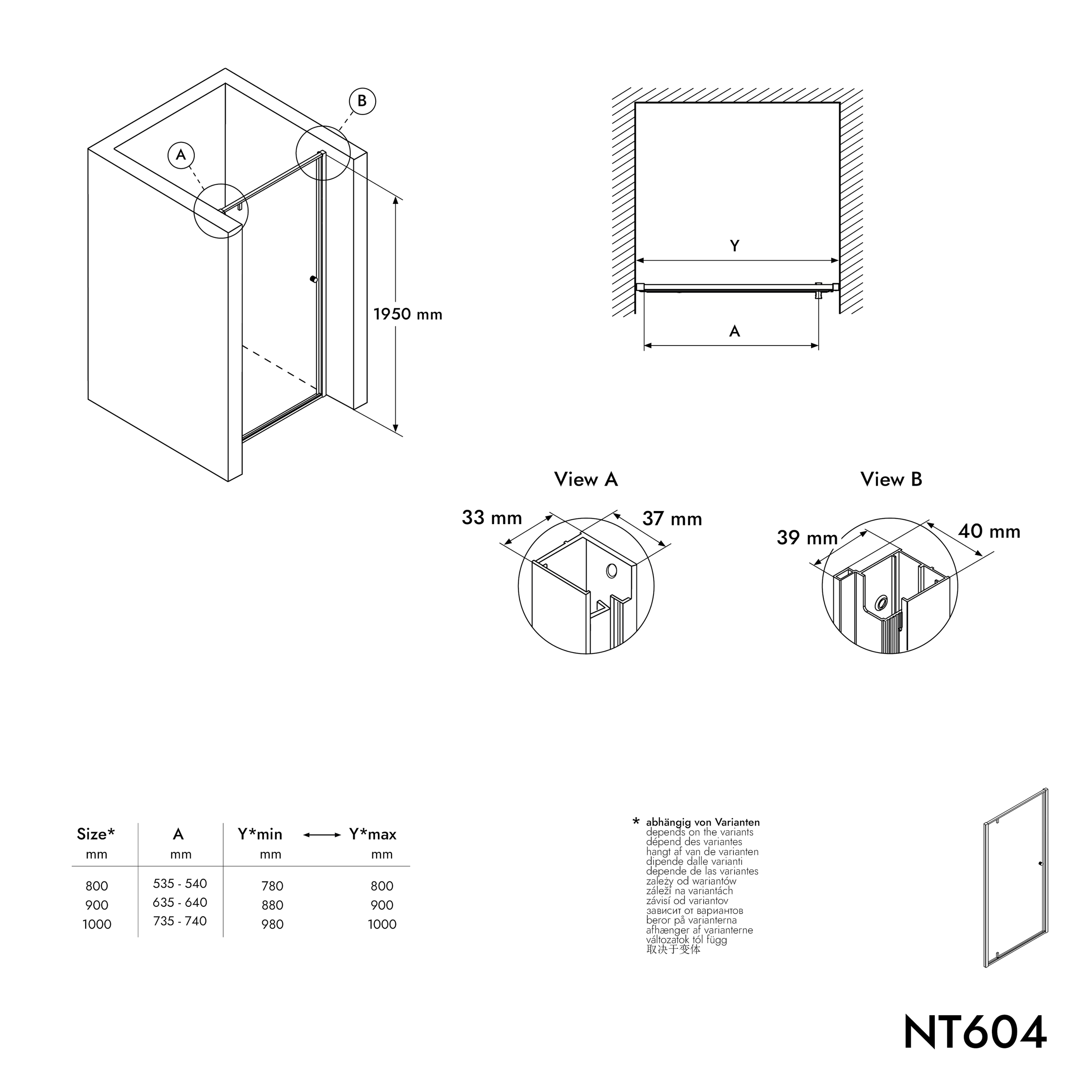 Nisdouche met draaideur NT604 FLEX