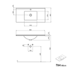 Badmeubel set TIM 80 cm met keramische wastafel
