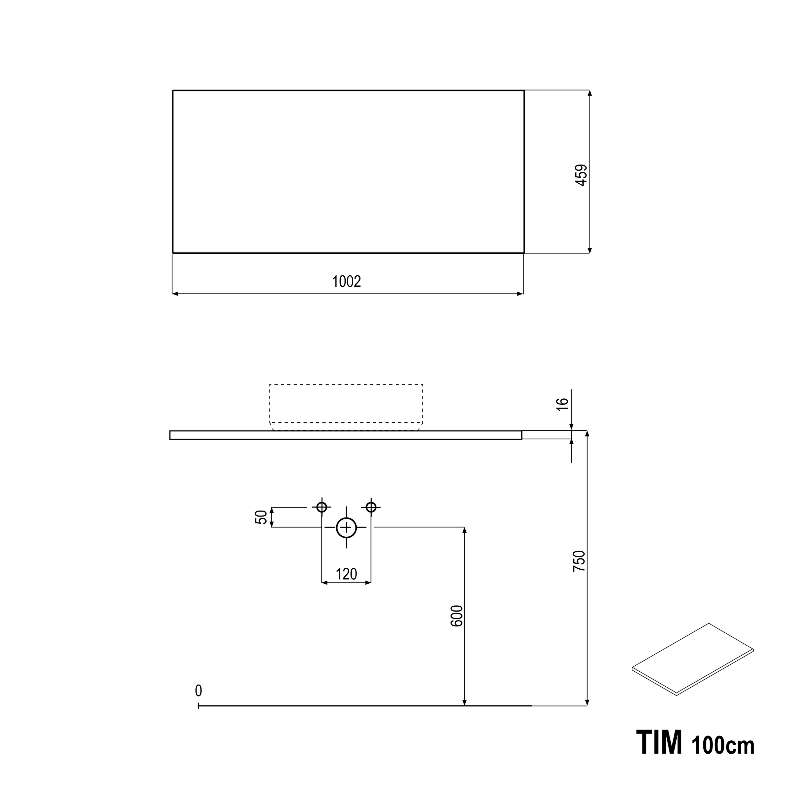 Badkamermeubel TIM 100 cm