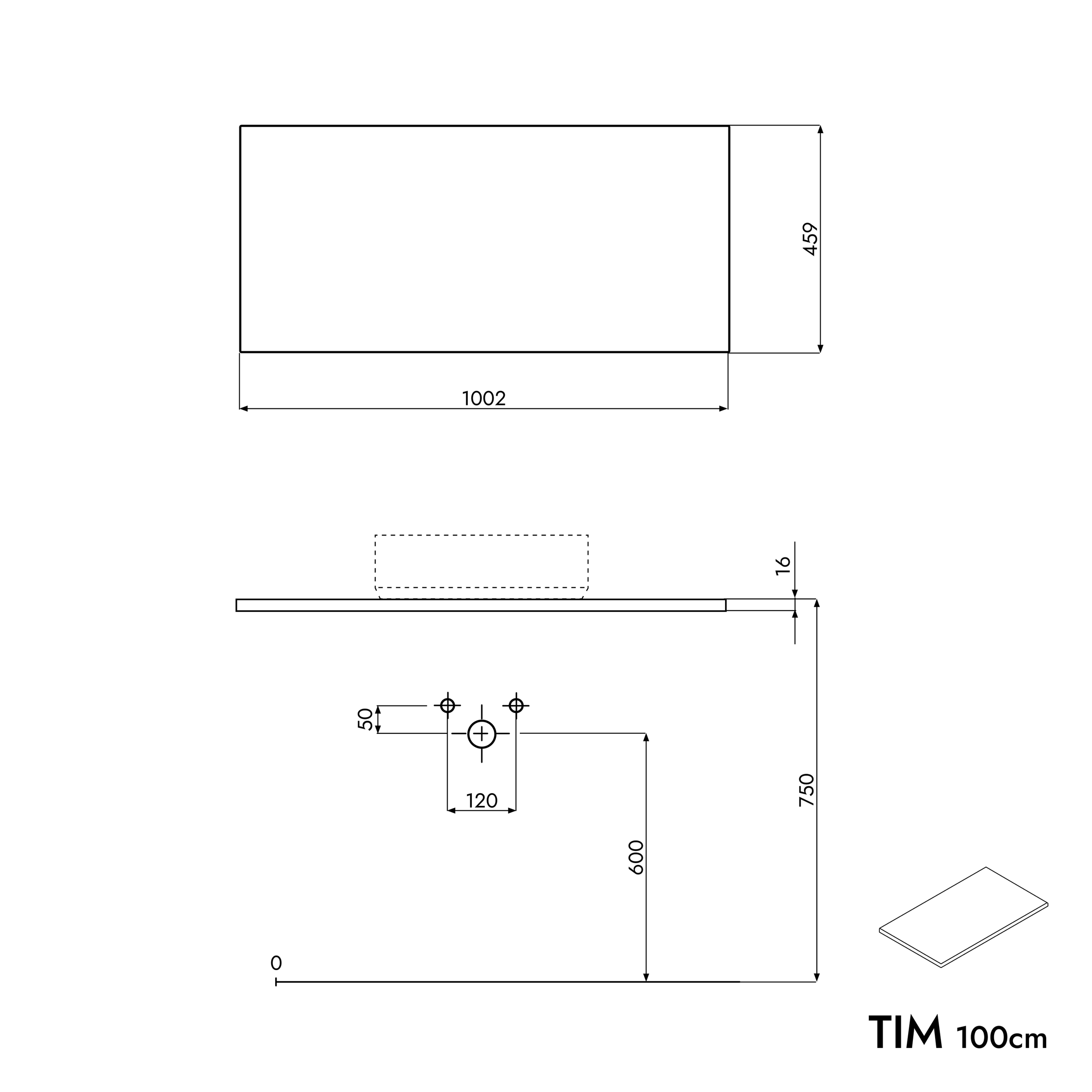 Badkamermeubel TIM 100 cm