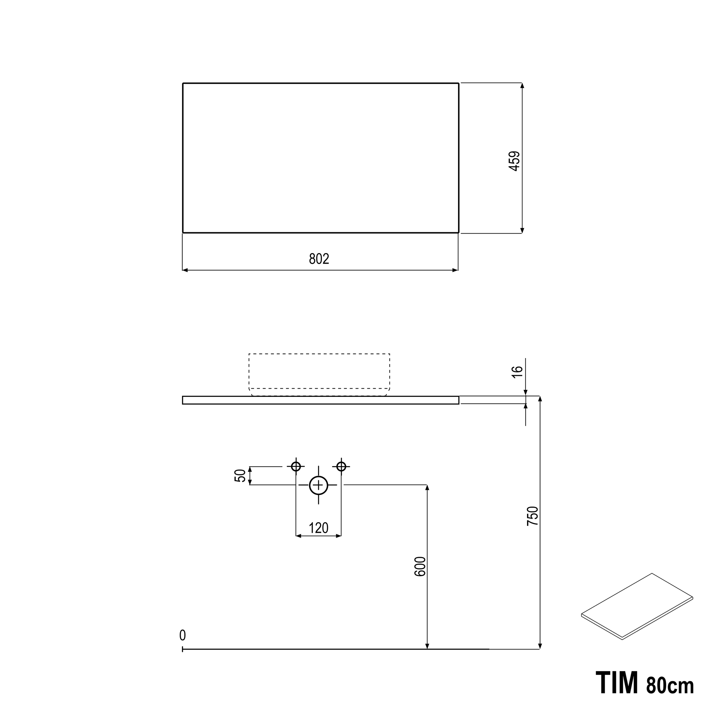 Badkamermeubel TIM 80 cm