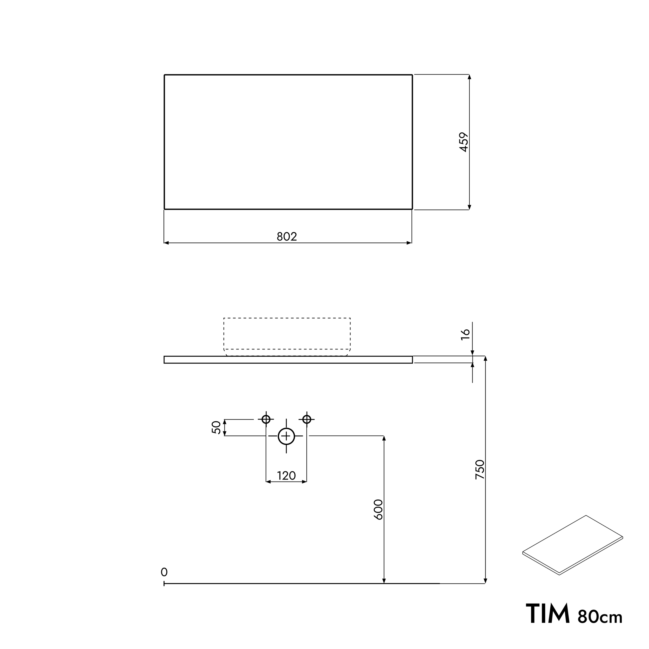 Badkamermeubel TIM 80 cm