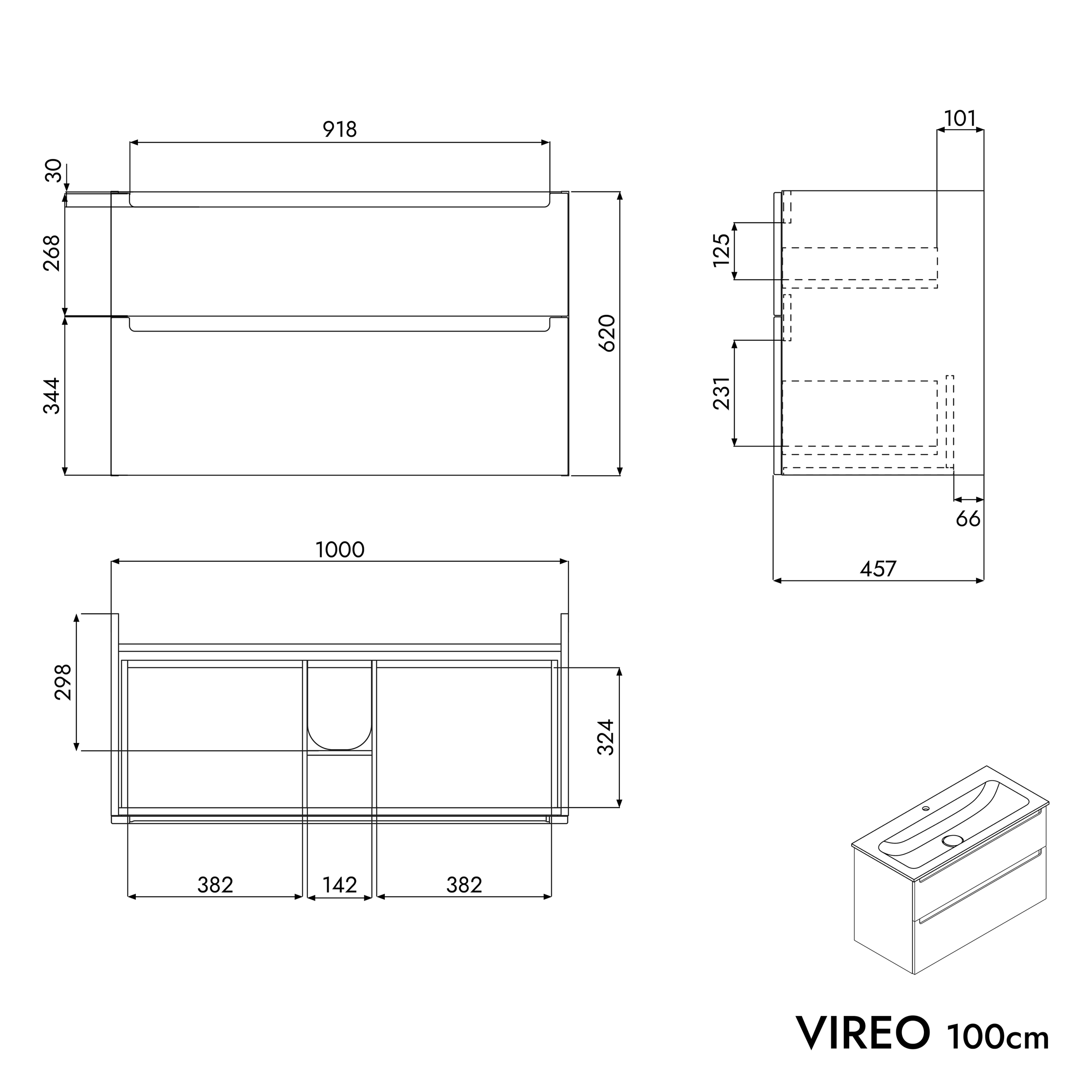 Onderkast VIREO 100 cm