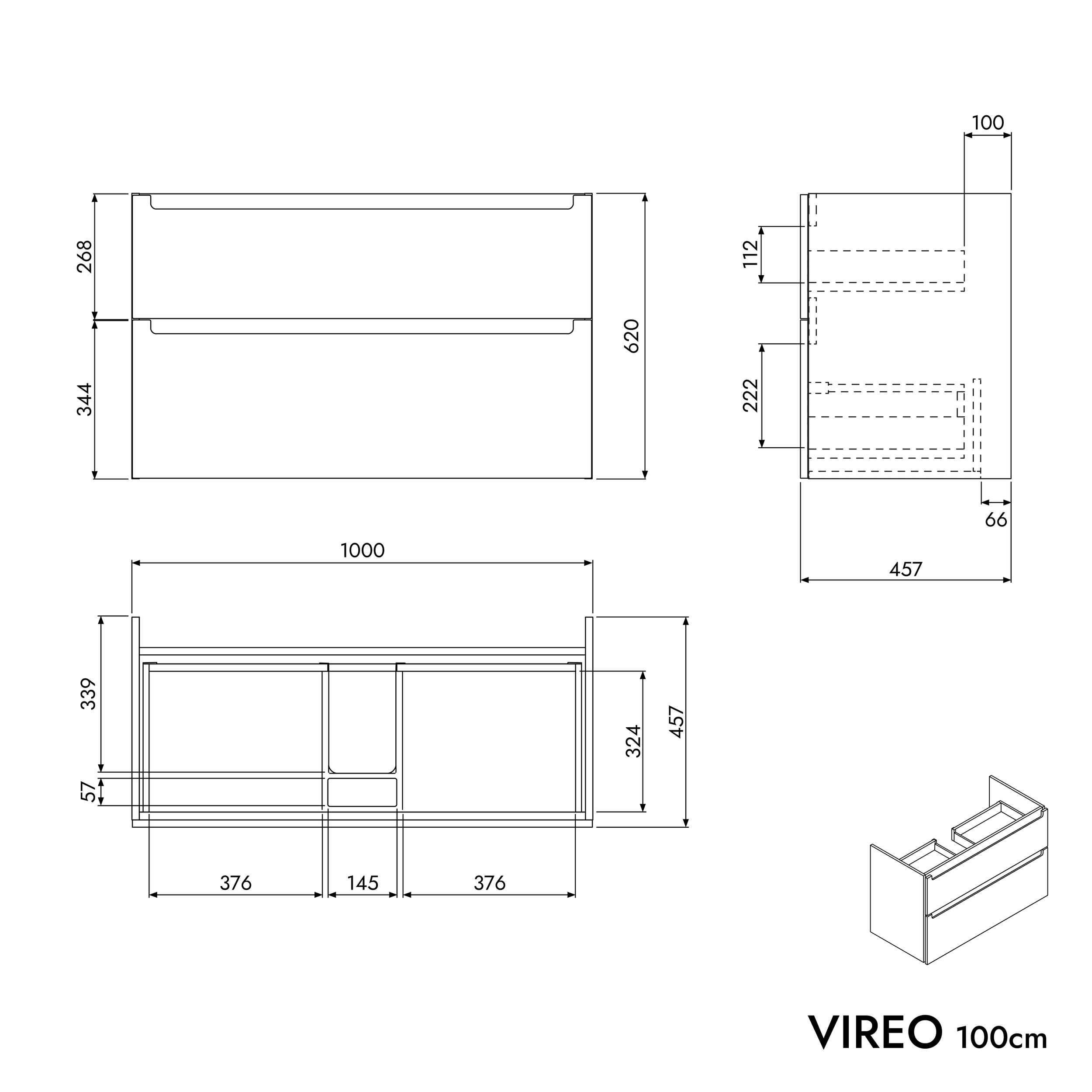 Onderkast VIREO 100 cm
