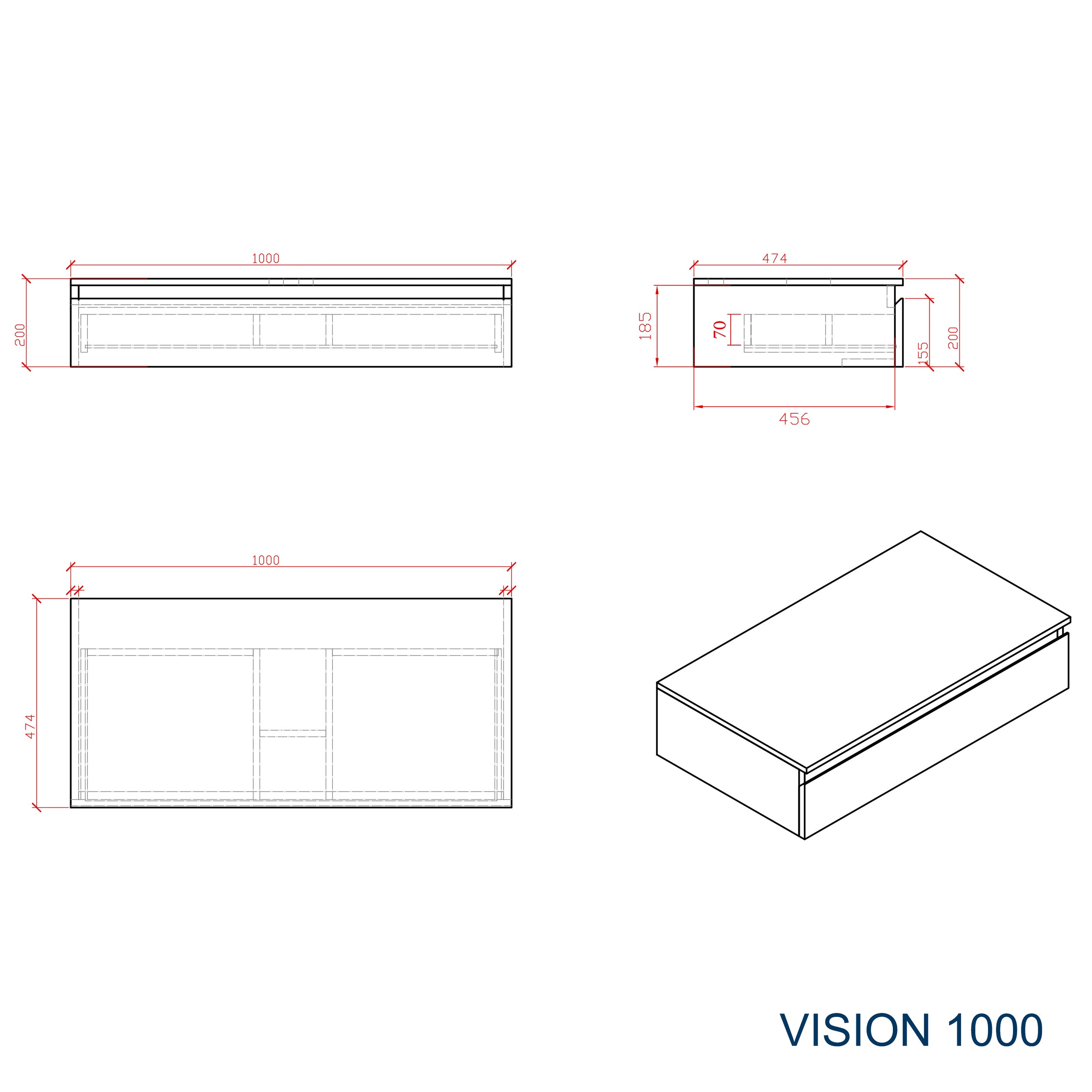 Badkamermeubel Vision 1000