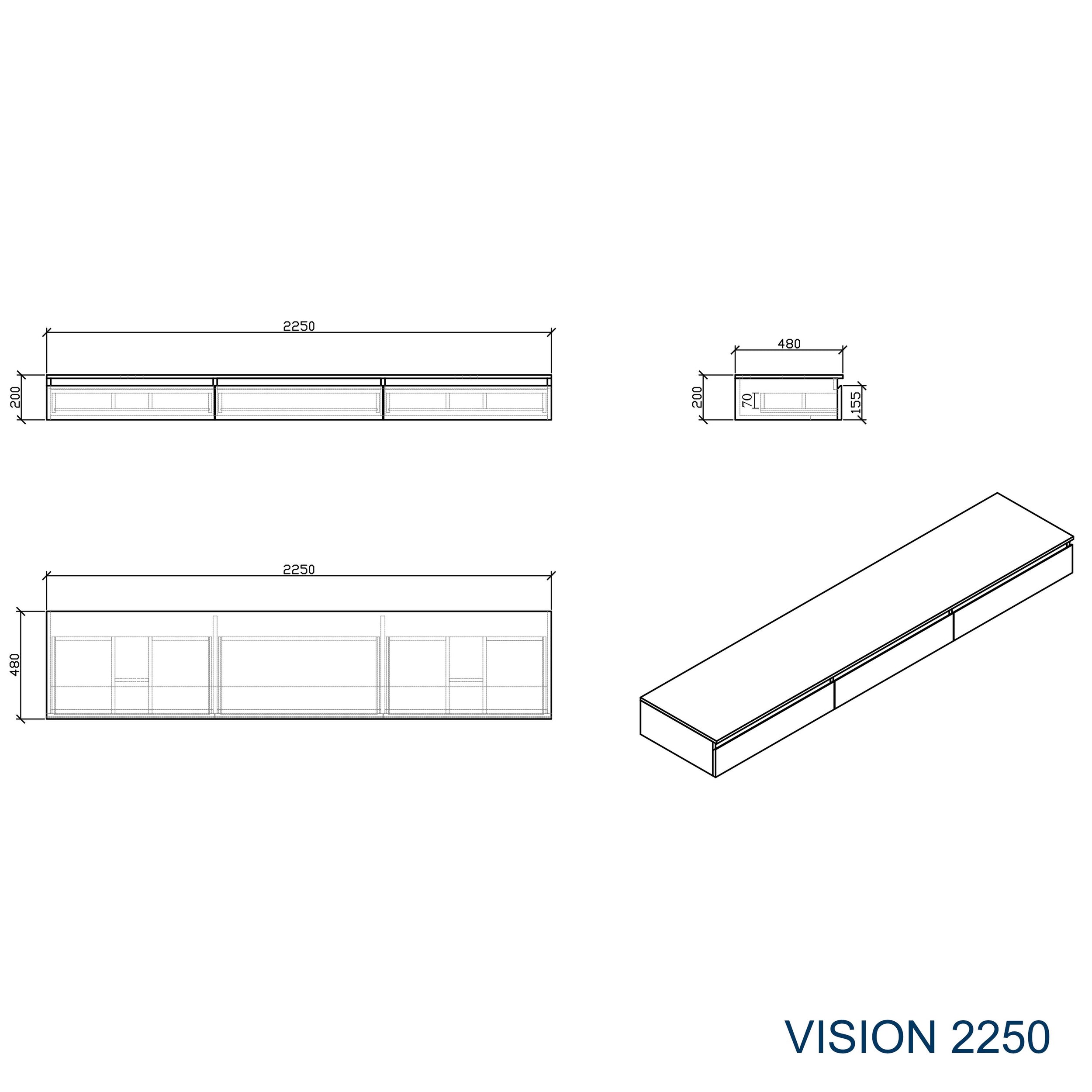 Badkamermeubel Vision 1200