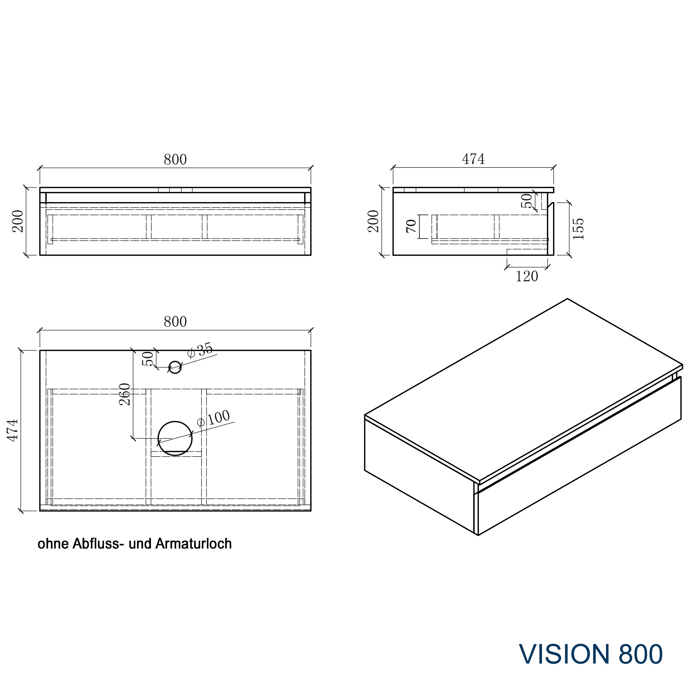 Badkamermeubel Vision 800