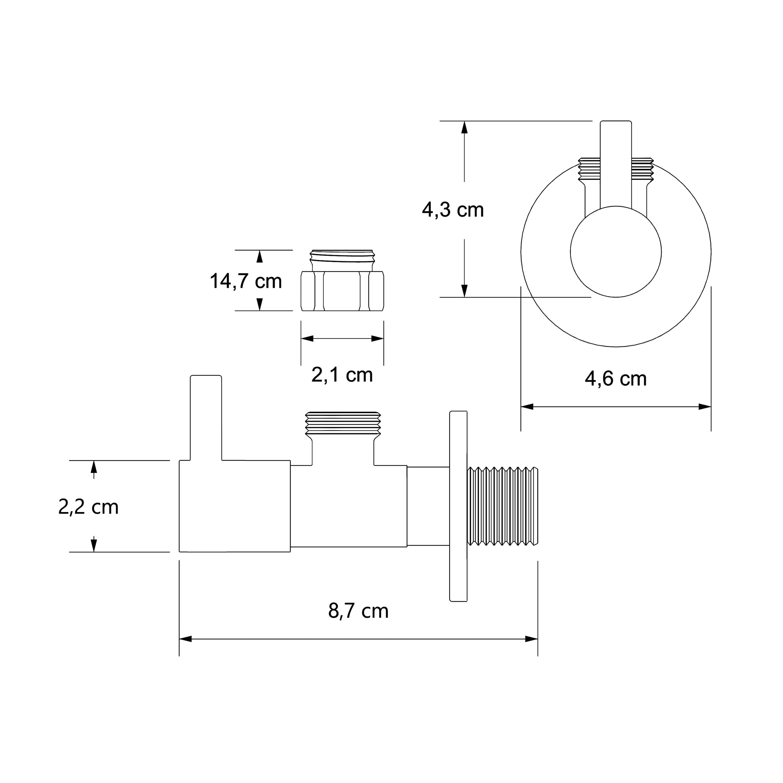 Design-hoekventiel 2-pack - Zwart mat