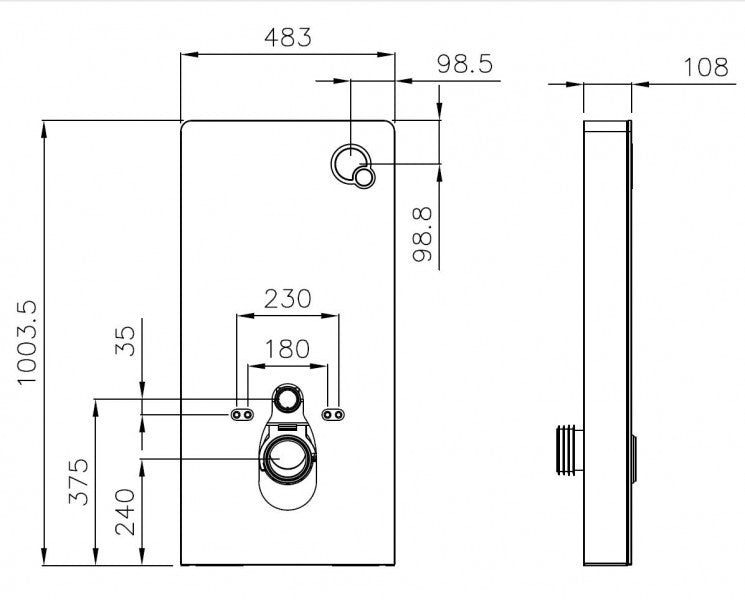 Sanitaire module 805 voor hangtoilet - wit